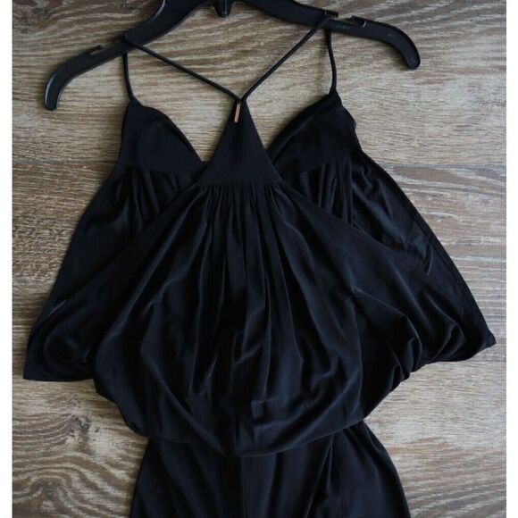 MISA Los Angeles Women's Sz Small Black Domino Tie Front Maxi Dress - Picture 5 of 8